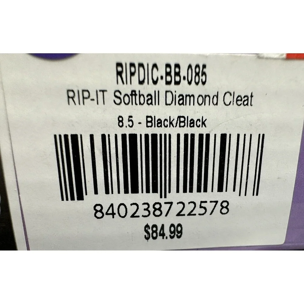 Rip It Women's Diamond Softball Cleat Black/black Size 8.5 New